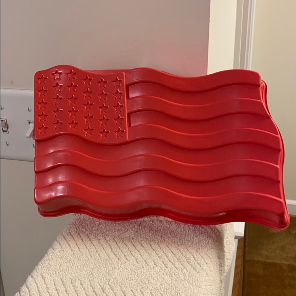 JELL-O Red Plastic American Flag Mold Memorial Day & 4th of July Holiday